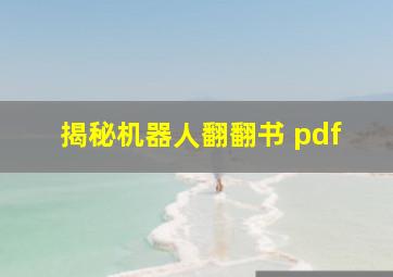 揭秘机器人翻翻书 pdf